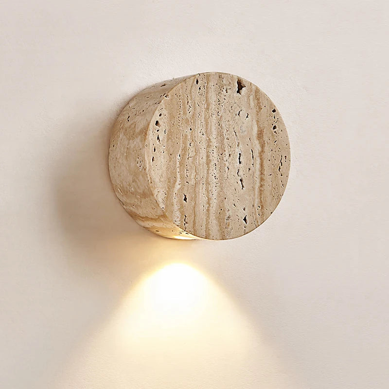 Classic Stone Wall Sconce with Soft Glass Shade - Luxicro