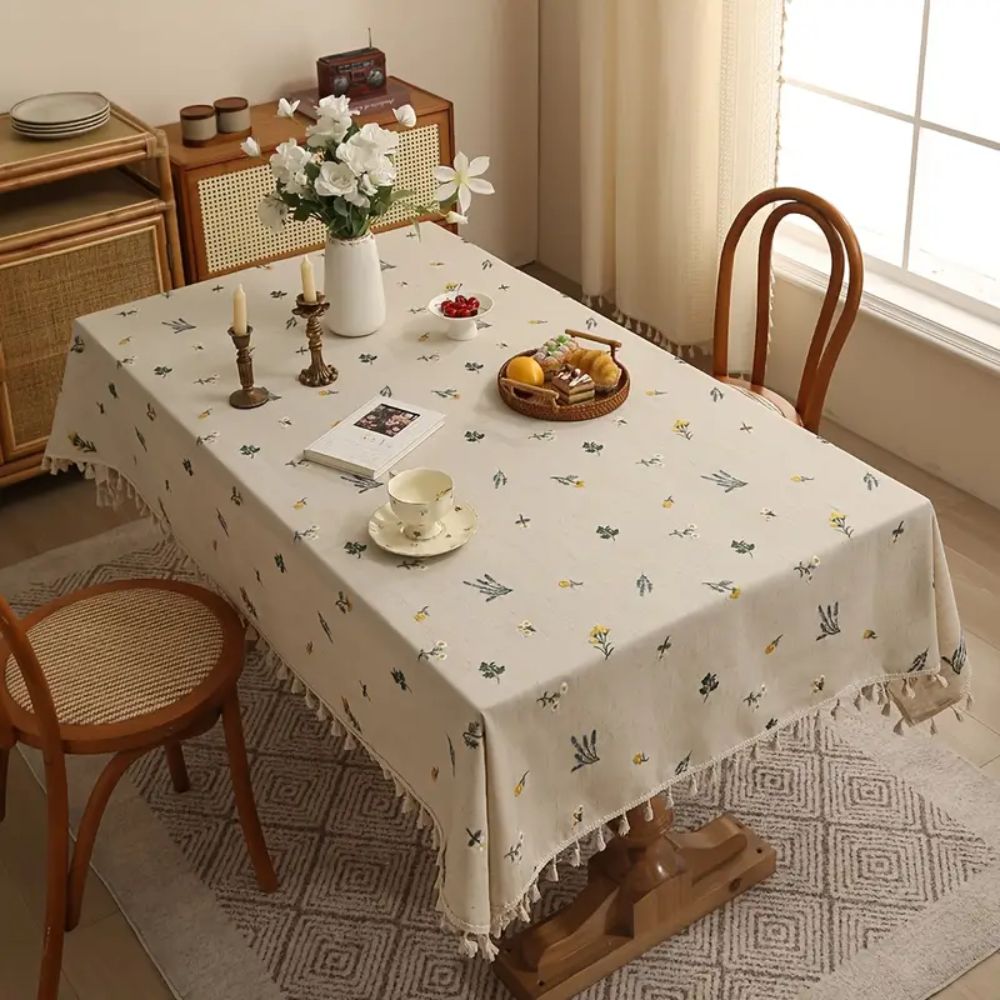 Vintage Floral Fringe Table Cover - Luxicro