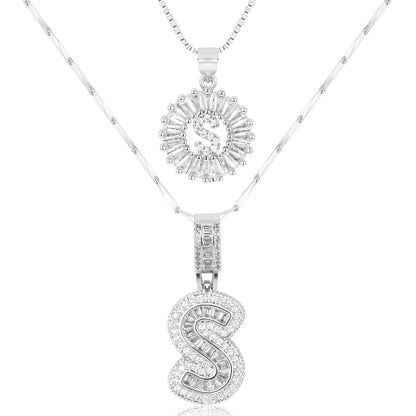 Fine 14k Gold Initial Diamond Pendant Necklace