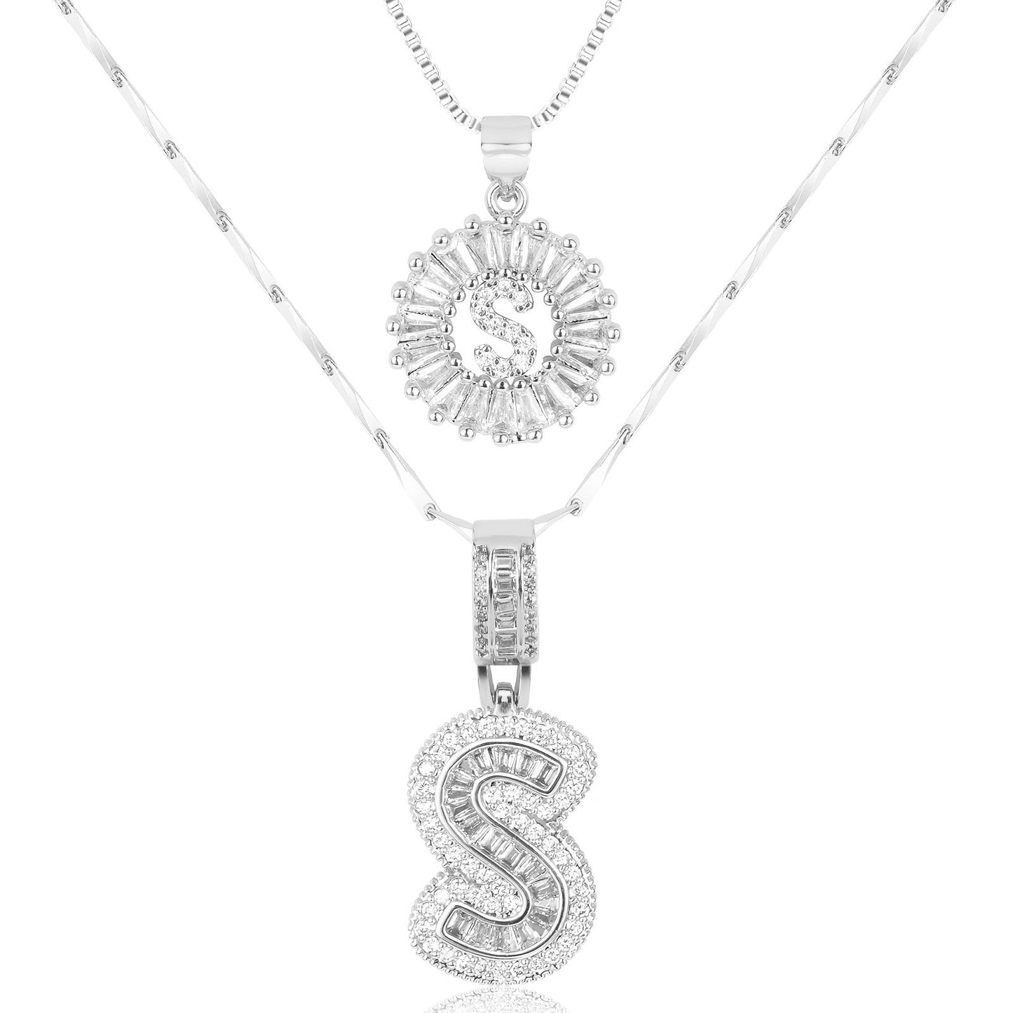 Fine 14k Gold Initial Diamond Pendant Necklace
