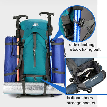 Waterproof Trekking Rucksack 70L with Rain Hood