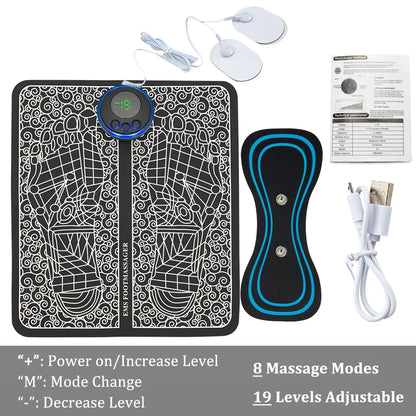 Electric Foot Massage Mat - 8 Modes Rechargeable