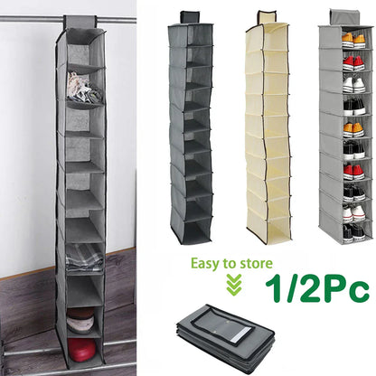 Foldable Closet Shelf Storage Organizer Unit