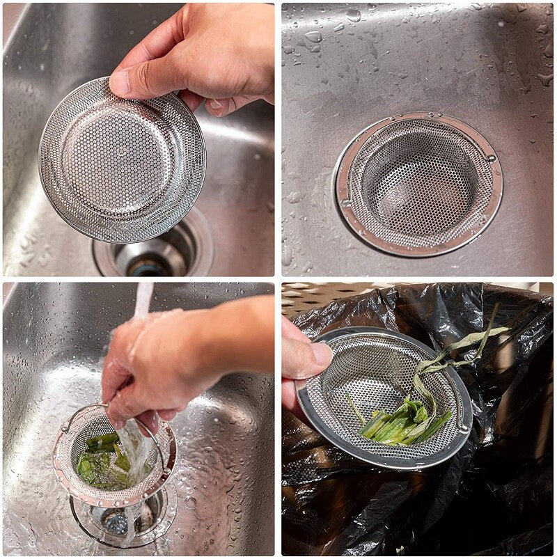 Simple Mesh Kitchen Sink Filter Stainless Steel Strainer - Luxicro