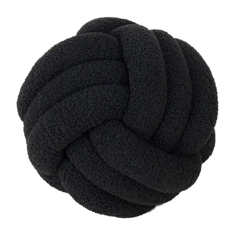 Plush Sheepskin Ball Throw Pillow