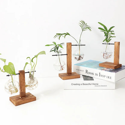 Contemporary Wooden Table Vase 3 Piece Set
