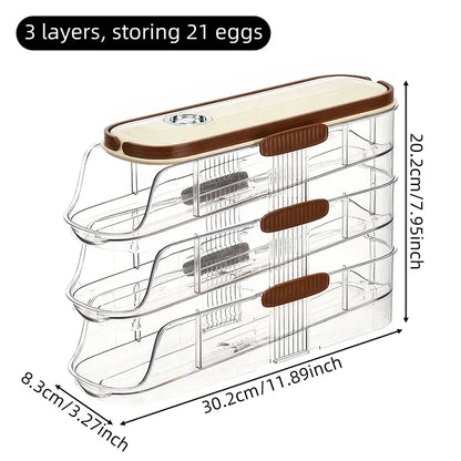 Clear Adjustable Refrigerator Egg Holder Container