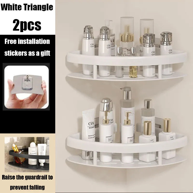 Simple Corner Shower Shelf in Silver Finish