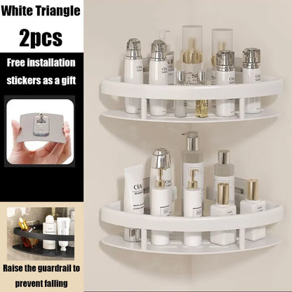 Simple Corner Shower Shelf in Silver Finish