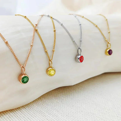 Dainty Crystal Circle Choker Necklace