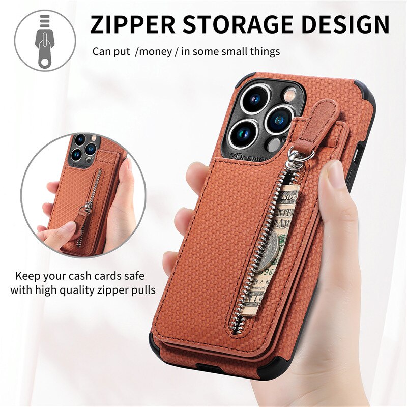 Luxicro Slim Zip Phone Wallet Case