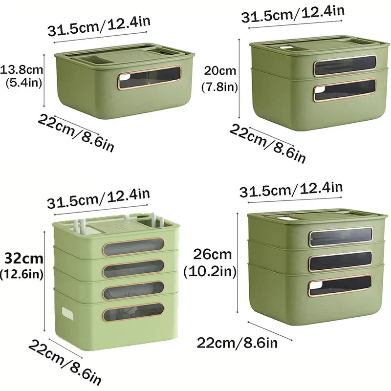 Compact Wi-Fi Router Storage Case with Cord Manager