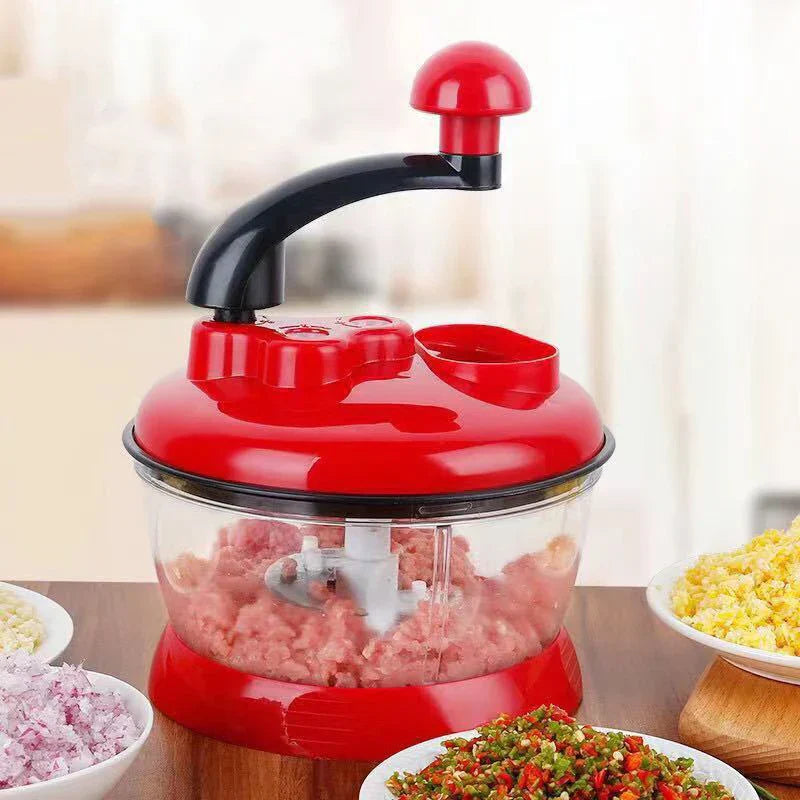 Easy Use Manual Food Chopper with Sharp Stainless Steel Blades - Luxicro