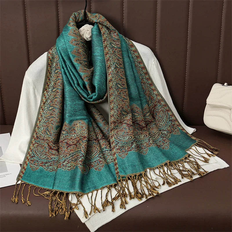 Soft Cashmere Women's Scarf with Warm Luxury Print