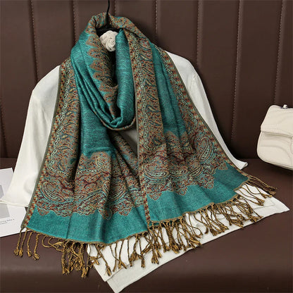 Soft Cashmere Women's Scarf with Warm Luxury Print