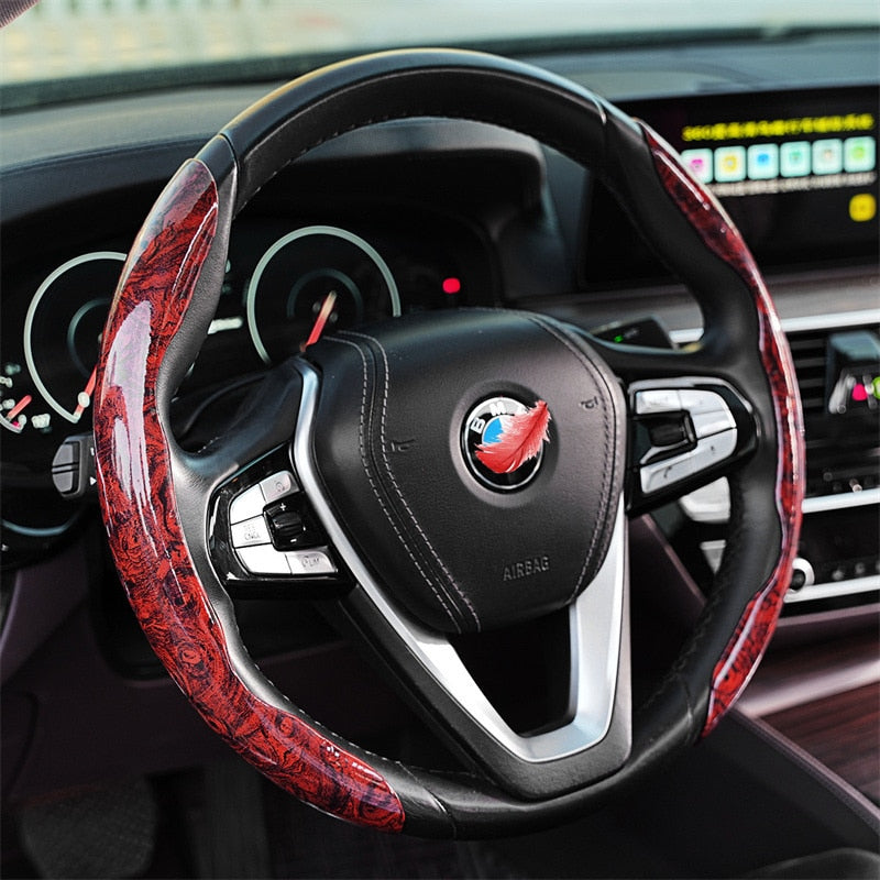Rough Wood Grain Steering Wheel Wrap