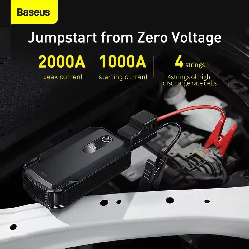 Compact Car Battery Booster Portable 12V Emergency Charger - Luxicro