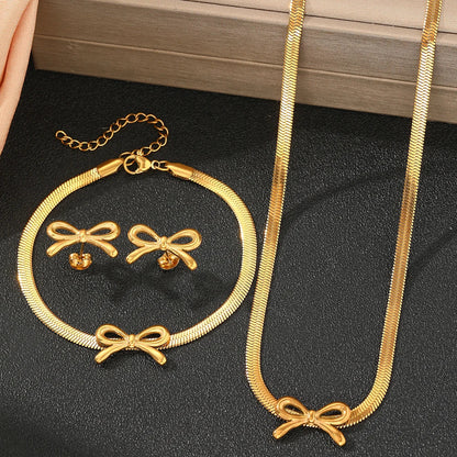 Chic Bow Necklace Set for Ladies