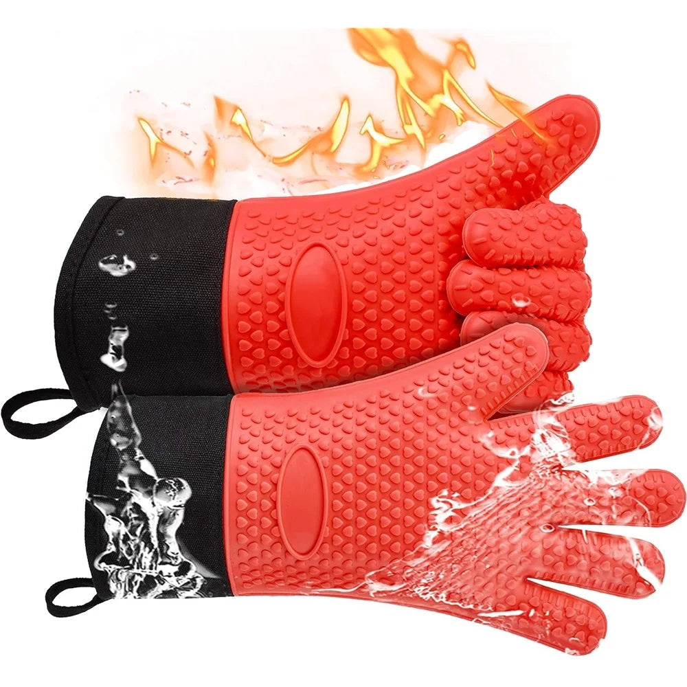 Heat Resistant BBQ Gloves with Non Slip Grip - Luxicro