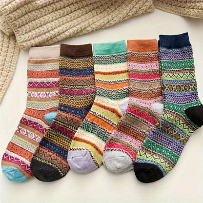 Cozy Women's Thick Wool Socks 5 Pack Winter Warm