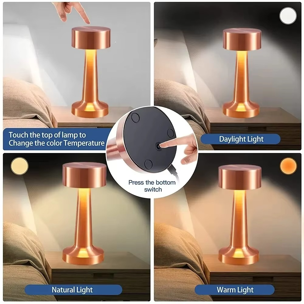 Stylish Touch Table Lamp with LED Night Light