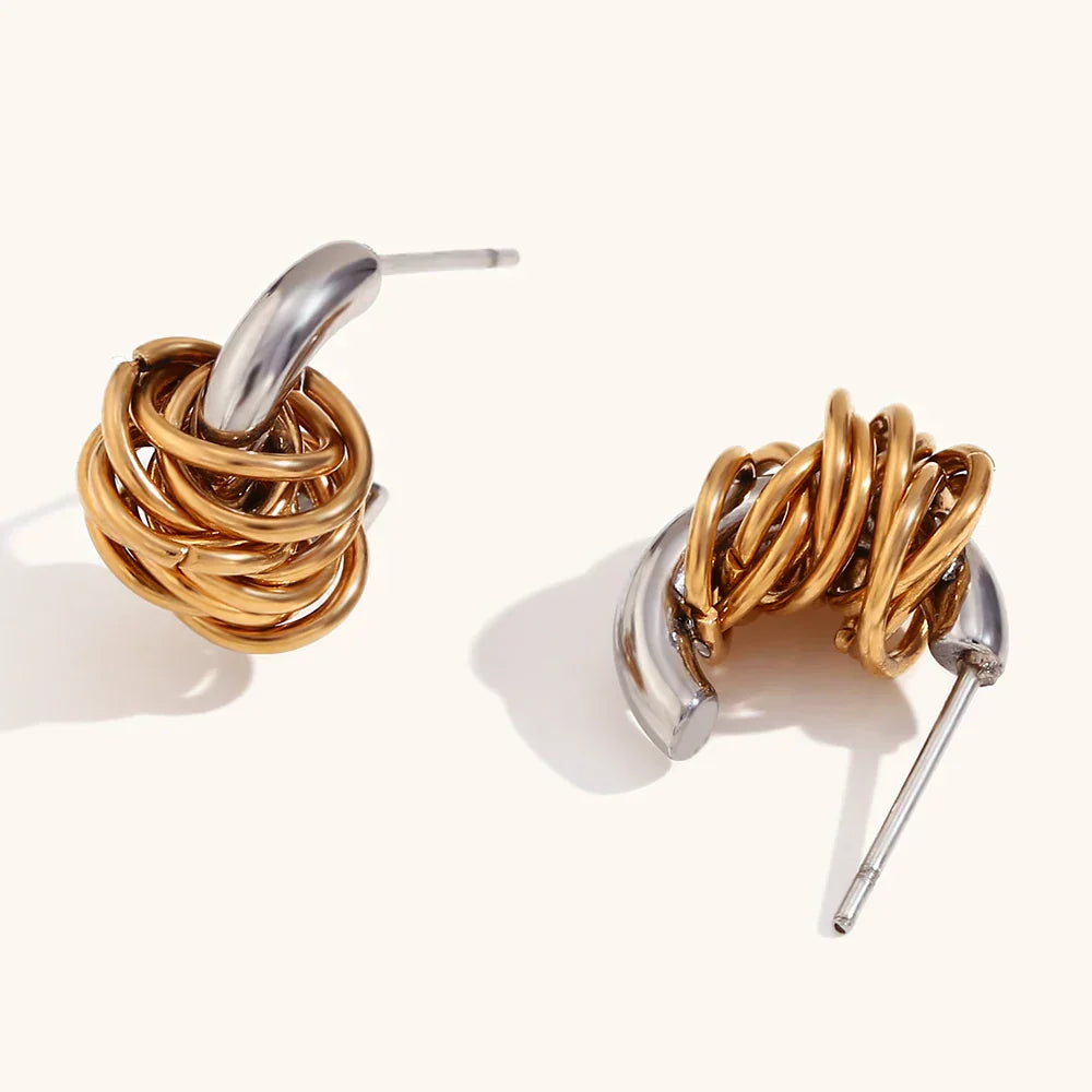 Classic Dual Tone Drop Earrings