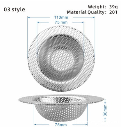 Simple Mesh Kitchen Sink Filter Stainless Steel Strainer