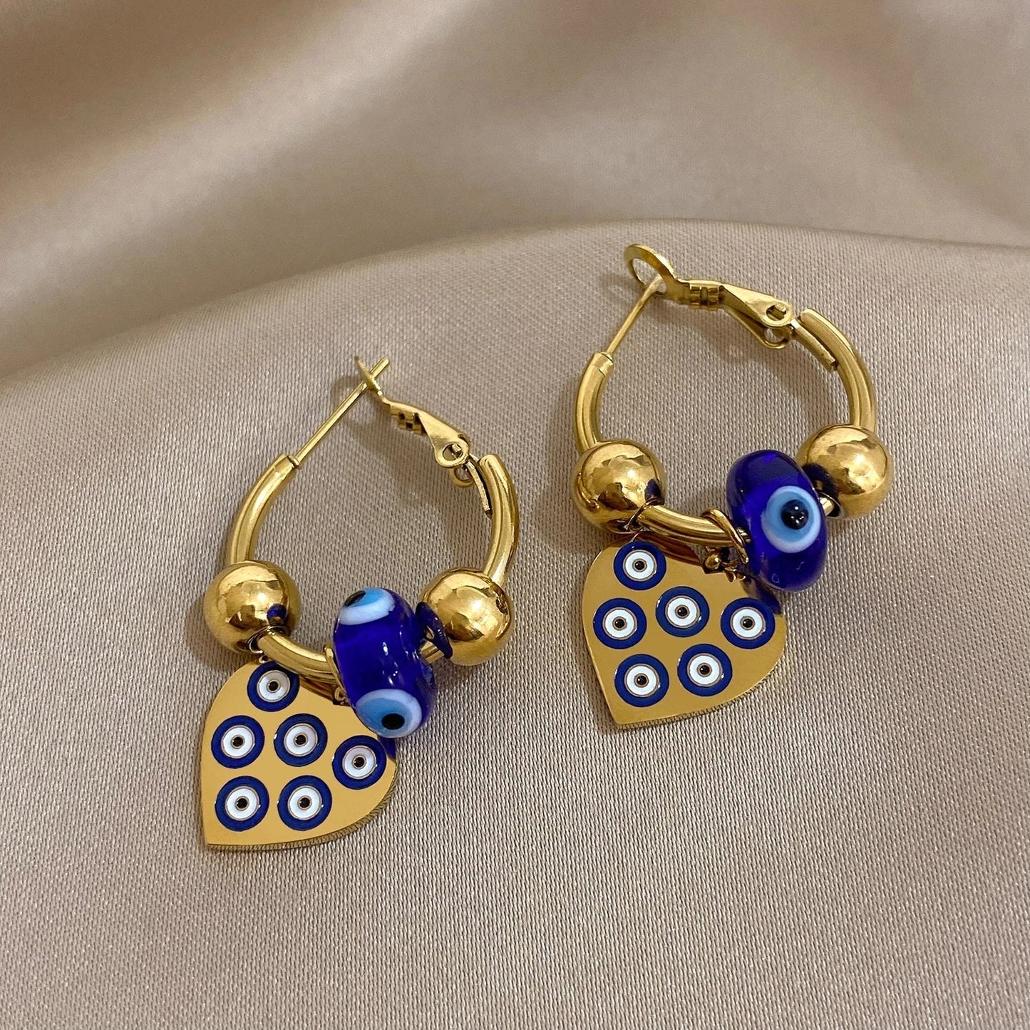 Sparkling Sterling Heart Hoop Earrings