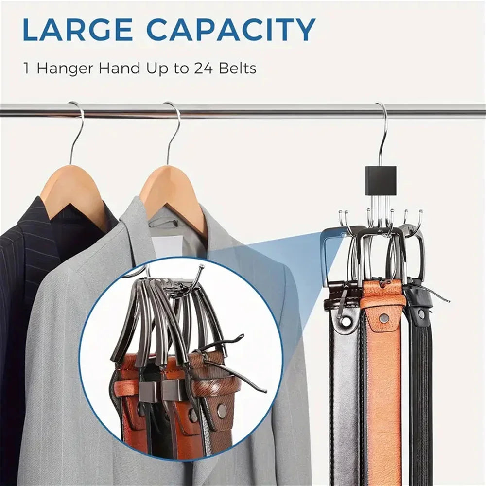 Compact 6 Hook Spin Closet Organizer