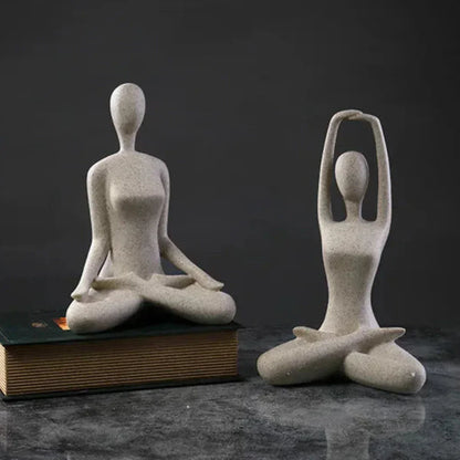Tranquil Female Yoga Figurine - Resin Home Decor Statue