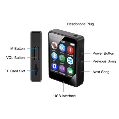 Portable Wireless MP3 Player with LED Screen