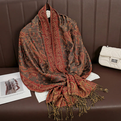 Soft Cashmere Women's Scarf with Warm Luxury Print