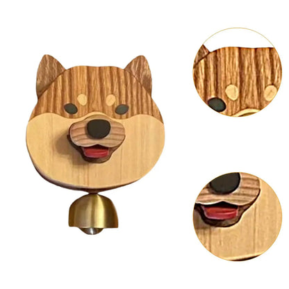 Cute Puppy Doorbell Wooden Push Button