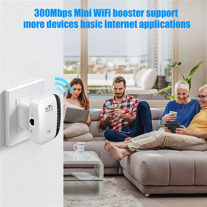 Fast WiFi Range Extender - 300Mbps Network Amplifier