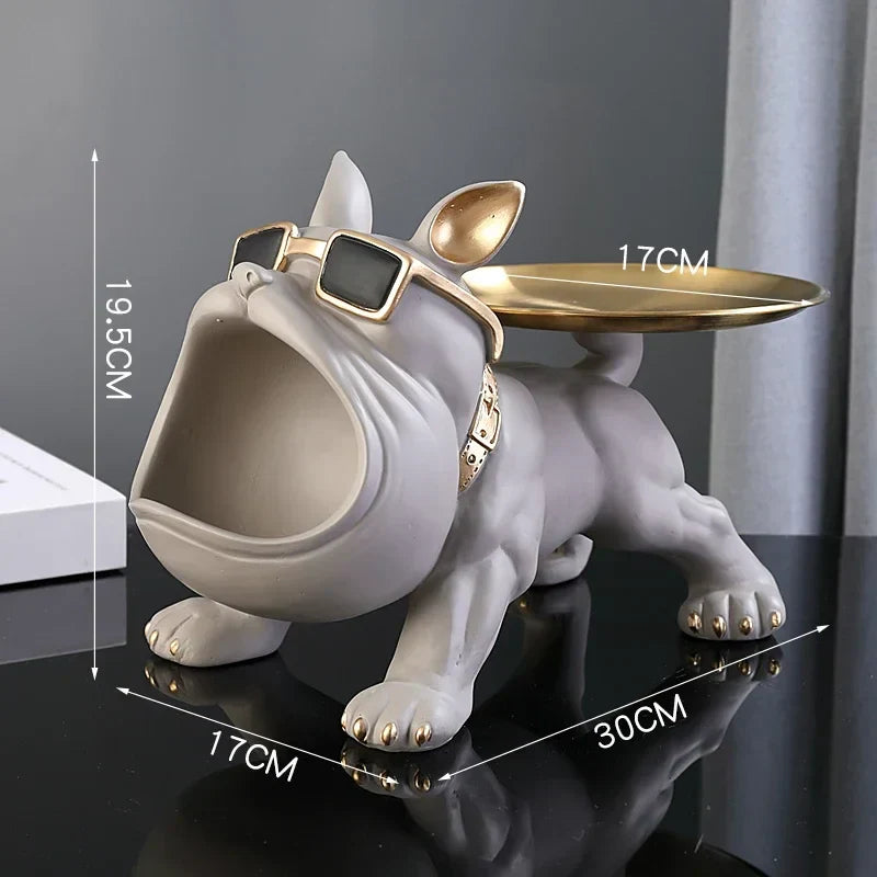 Cute Bulldog Decorative Figurine Storage Container