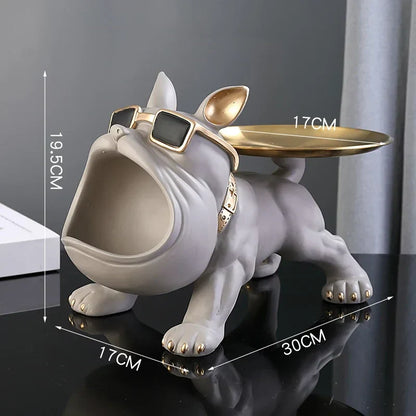 Cute Bulldog Decorative Figurine Storage Container