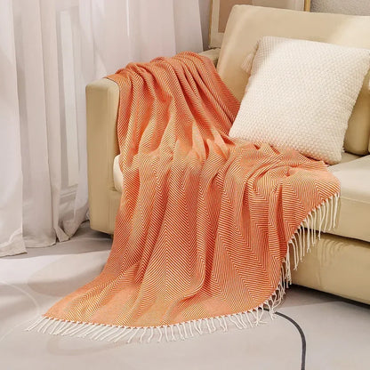 Cozy Gray Geometric Throw Blanket