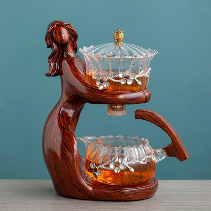Whimsical Oceanic Wood Teapot