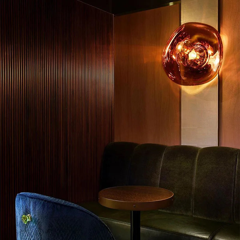 Contemporary Melted Glass Wall Light
