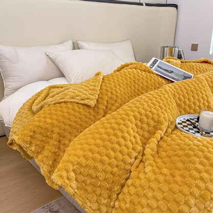 Cozy Checked Blanket Soft Throw for Bedroom