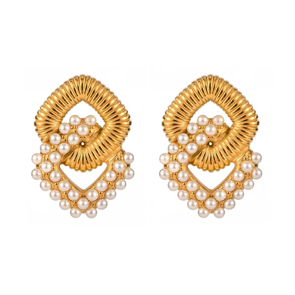 Luxury Metallic Circle Drop Earrings - Luxicro