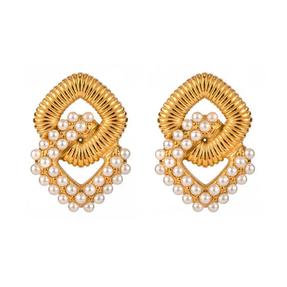 Luxury Metallic Circle Drop Earrings - Luxicro