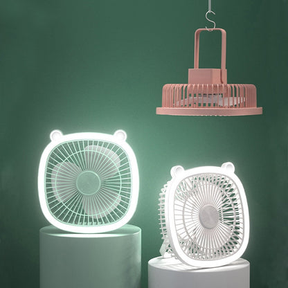 Compact Rechargeable LED Night Lamp Fan