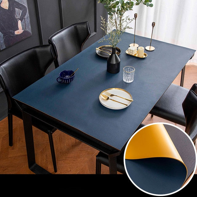 Simple Leather Water Resistant Table Pad