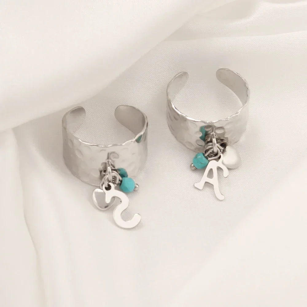 Engraved Custom Initial Heart Ring