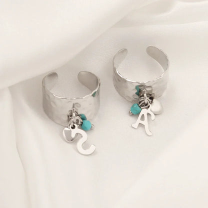 Engraved Custom Initial Heart Ring