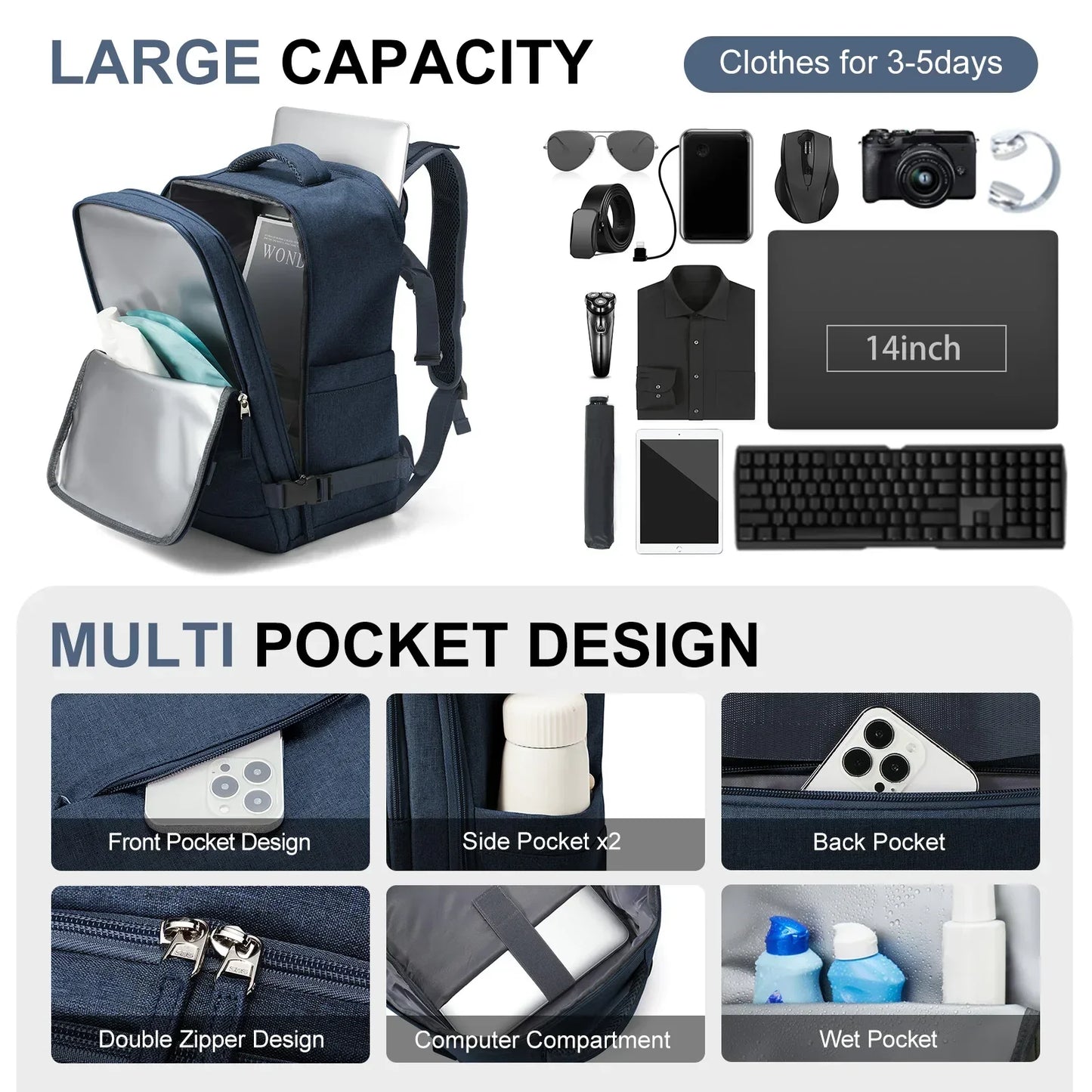 Durable Hiking Rucksack with Tablet Pocket