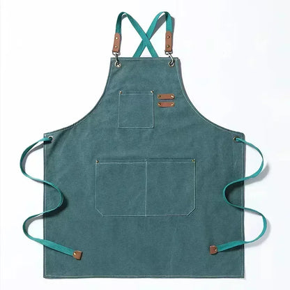 Practical Adjustable Cross Back Apron With Pockets