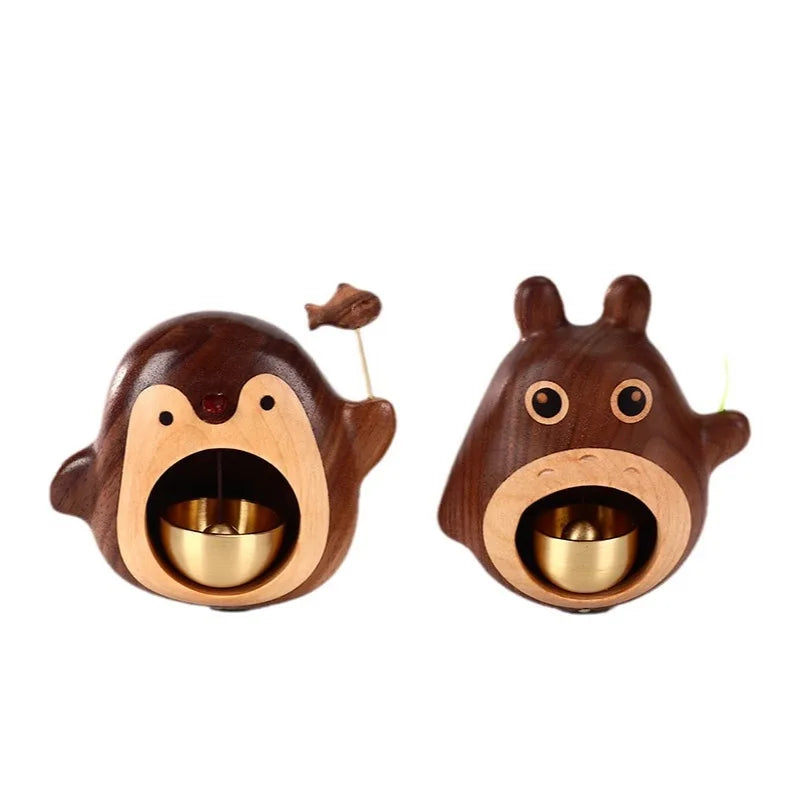 Adorable Wooden Penguin Door Bell