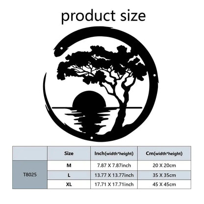 Beautiful Tree Silhouette Metal Wall Art